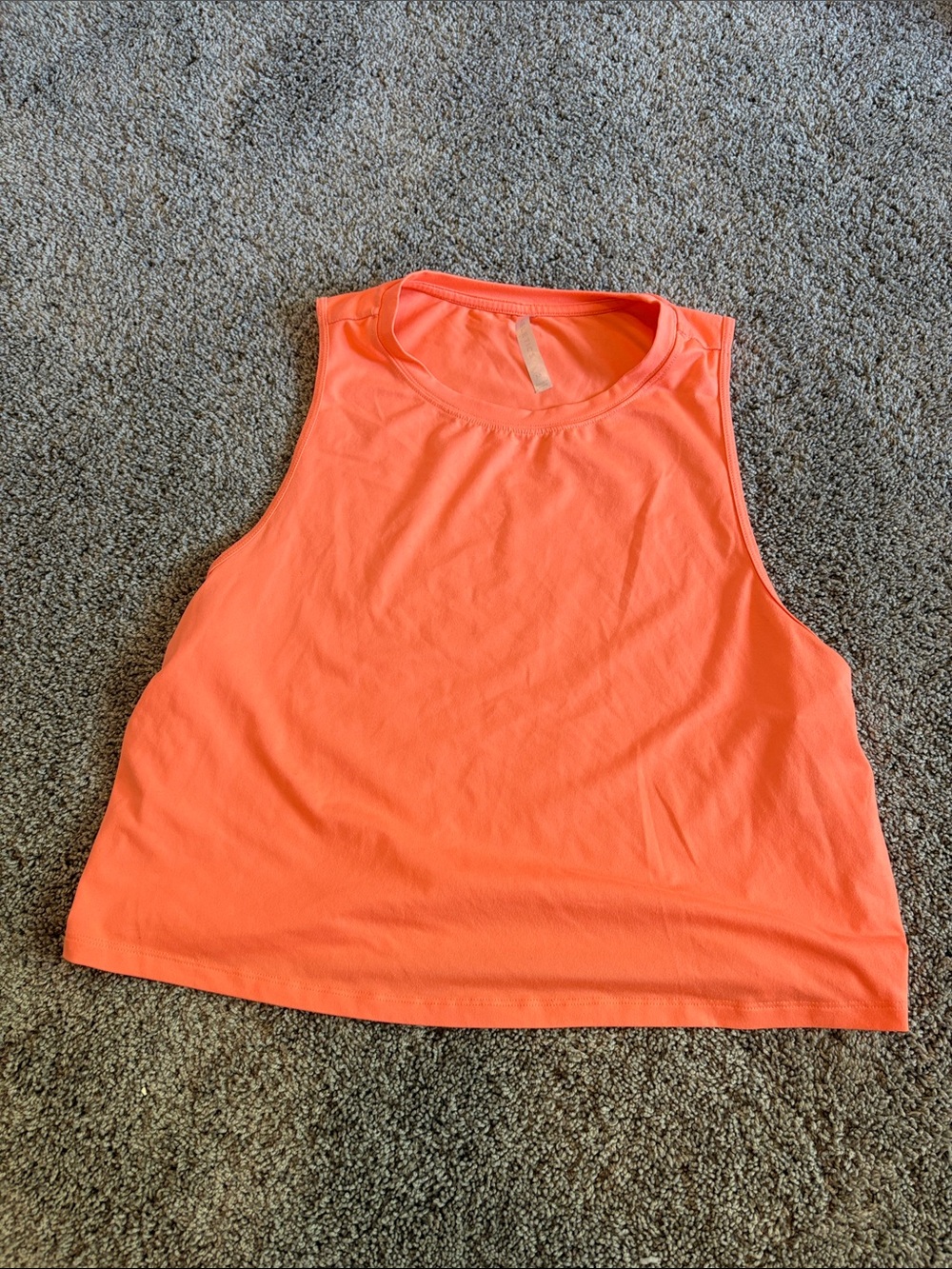 Fabletics Coral Tank Crop - Bright Orange